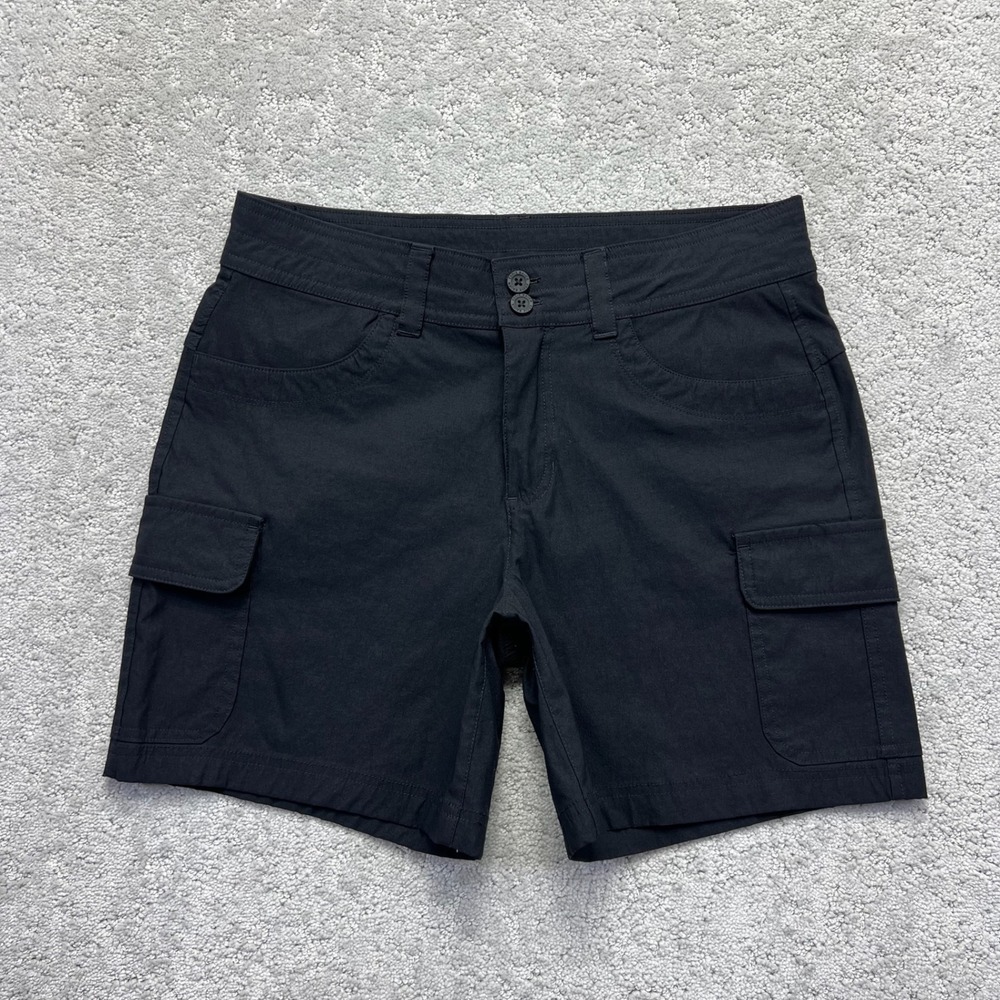 Eddie Bauer Cargo Shorts Womens Size 6 Black Summer Trail Hiking Outdoor Utility